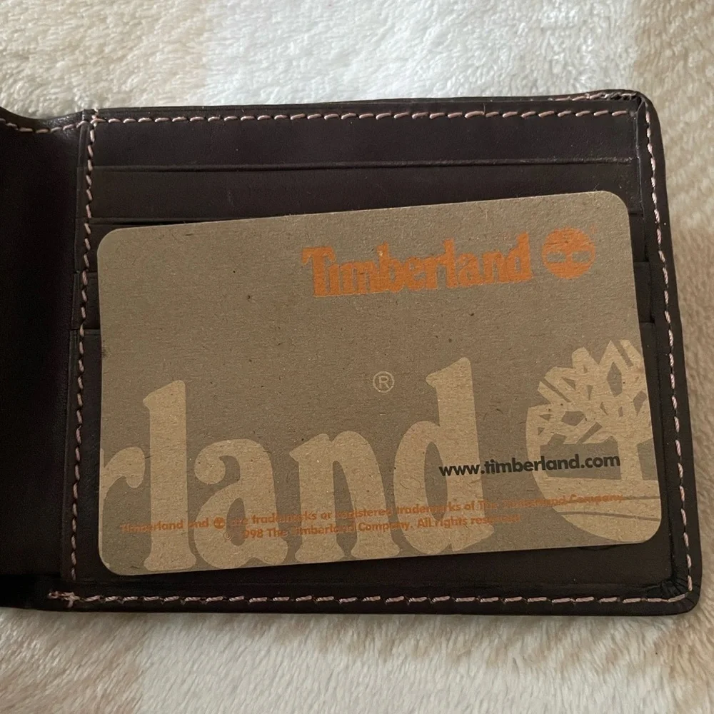 Timberland Dark Brown Leather Wallet Cash and Card Holder